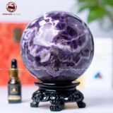 Quà Tặng Sếp Quả Cầu Phong Thủy đá thạch anh tím hoa chanh đường kính 10,2cm