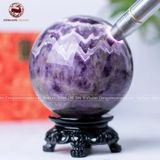 Quà Tặng Sếp Quả Cầu Phong Thủy đá thạch anh tím hoa chanh đường kính 10,2cm
