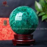 Quà Tặng Sếp Quả Cầu Phong Thủy đá thạch anh xanh đường kính 12,8cm