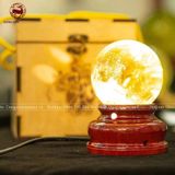 Quà Tặng Sếp Quả Cầu Phong Thủy đá thạch anh vàng đường kính 8cm