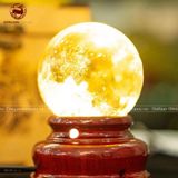 Quà Tặng Sếp Quả Cầu Phong Thủy đá thạch anh vàng đường kính 8cm