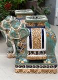 Tượng đôn voi gốm sứ kê chậu hoa cao 56cm
