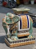 Tượng đôn voi gốm sứ kê chậu hoa cao 56cm