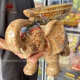 Tượng voi gốm sứ dâng quả cao 37cm