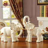 Tượng voi bằng gốm sứ trắng cao 31cm - 36cm
