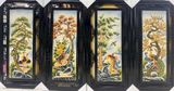 Tranh Tứ Quý gốm vẽ bốn mùa xuân hạ thu đông kích thước 93cm x 45cm | Quà Tặng Bố tranh gốm tứ quý
