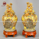 Chóe đại công danh phú quý men sứ vàng dung tích 60l vẽ vàng cao 82cm