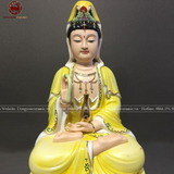 Tượng Quan Âm Bồ Tát bằng sứ sơn vàng kích thước 40cm | Quà Tặng Phong Thủy Tượng Quan Âm