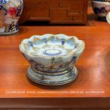Bộ Đồ Thờ Bát Tràng Rồng nổi vàng kim men lam cao 60cm | Bộ Thờ Cúng Gia Tiên Bát Tràng