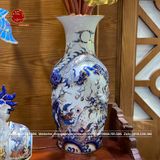 Bộ Đồ Thờ Bát Tràng Rồng nổi vàng kim men lam cao 60cm | Bộ Thờ Cúng Gia Tiên Bát Tràng