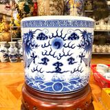Bát hương song long chầu nguyệt men sứ dong cổ đường kính 30cm