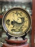 Đĩa cảnh song ngư vẽ tay thủ công đường kính 55cm | quà tặng cao cấp