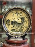 Đĩa cảnh song ngư vẽ tay thủ công đường kính 55cm | quà tặng cao cấp