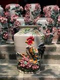 Lọ hoa họa tiết thạp gà trống kim kê đắp nổi kích thước 37cm