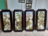 Tranh tứ quý gốm Bát Tràng đắp nổi bốn mùa xuân hạ thu đông kích thước 93cm x 43cm | Quà Tặng Bố tranh gốm tứ quý