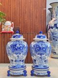 Chóe gốm sứ Bát Tràng họa tiết phúc đức men trắng dung tích 40l