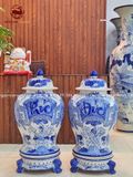 Chóe gốm sứ Bát Tràng họa tiết phúc đức men trắng dung tích 40l