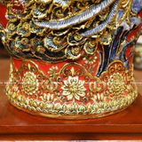 Chóe gốm sứ Bát Tràng họa tiết công danh phú quý men sứ đỏ đắp nổi vẽ vàng dung tích 60l