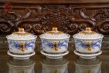 Bộ Đồ Thờ Bát Tràng họa tiết đắp nổi men rạn 20 vật phẩm | Bộ Thờ Cúng Gia Tiên Bát Tràng