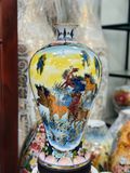 Mai bình mã đáo thành công tài lộc men sứ màu kích thước cao 48cm vẽ vàng 24k
