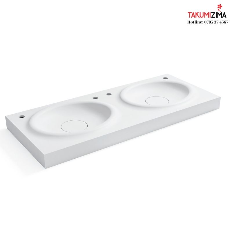 Chậu rửa đôi treo tường Solid Surface BSS-420