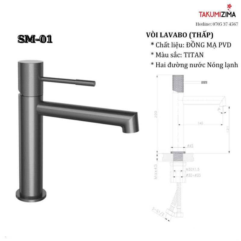 Vòi chậu dạng thấp SM-01