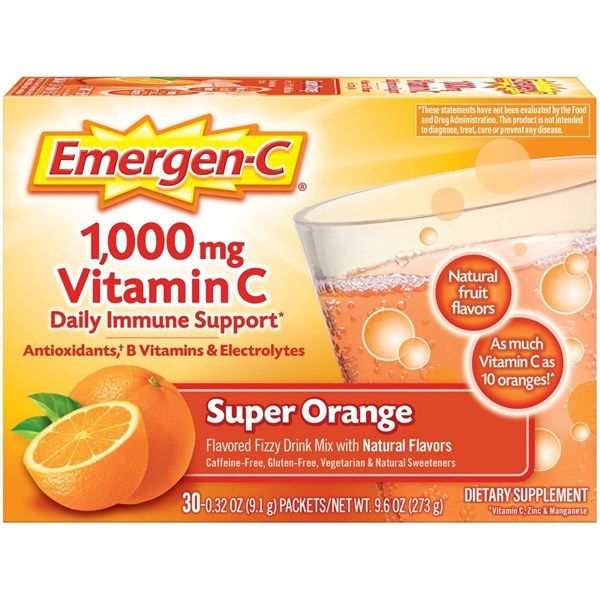Bột Cam EMERGEN-C Vitamin C 1000mg, Super Orange, 30 Gói
