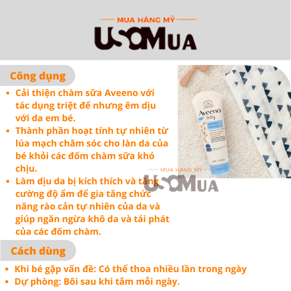 Kem AVEENO Baby Eczema Therapy Dưỡng & Trị Chàm Cho Bé, 206g