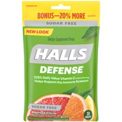 Kẹo HALLS Defense Assorted Citrus Sugar Free