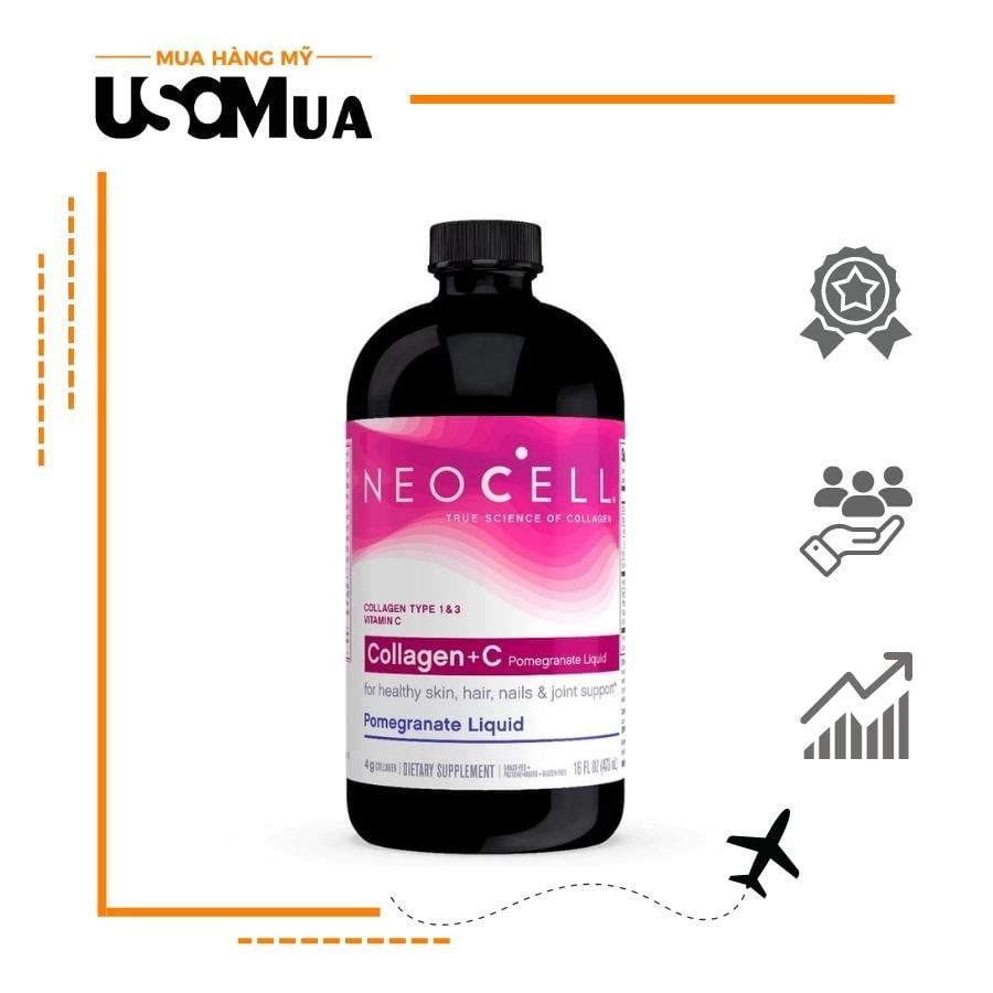 Nước Uống Collagen Lựu NEOCELL Collagen Type 1&3 Vitamin C
