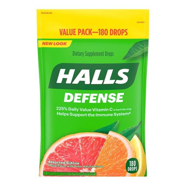 Kẹo HALLS Defense Assorted Citrus Vitamin C