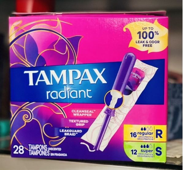 Băng Vệ Sinh Dạng Ống TAMPAX Radiant, 28 ống