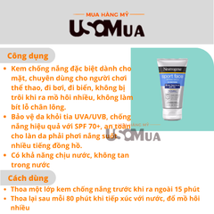 Kem Chống Nắng NEUTROGENA Sport Face Oil-Free