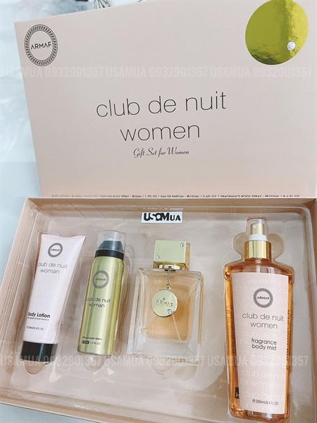 Set Nước Hoa Nữ ARMAF Club De Nuit, Body Lotion 100ml + Perfume Body Spray 50ml + EDP 105ml + Fragrance Body Spray 250ml