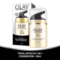 Kem Dưỡng Da OLAY Total Effects 7-in-One Anti-Aging Daily Moisturizer Plus Touch Of Foundation, 50ml