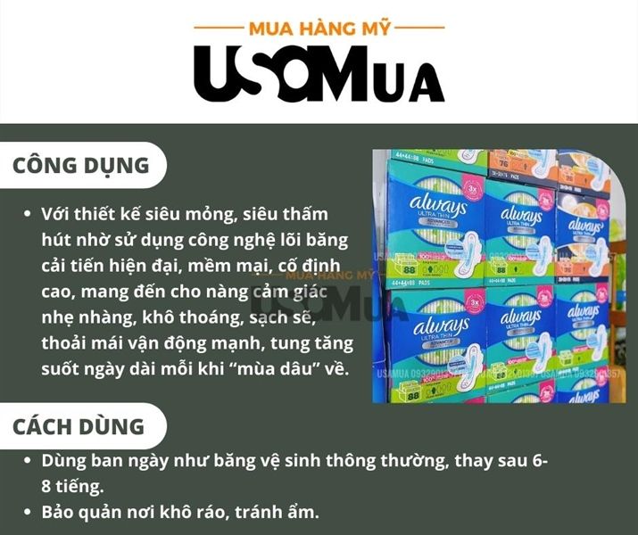 Băng Vệ Sinh ALWAYS Ultra Thin, 96 Miếng