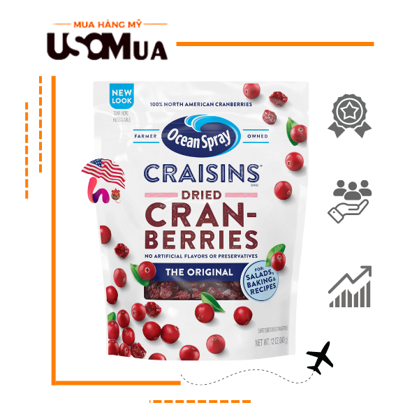 Nam Việt Quất Sấy OCEAN SPRAY Craisins Dried Cranberries