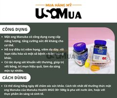 Mật Ong MANUKA HEALTH New Zealand Úc, MGO 30+, 500g