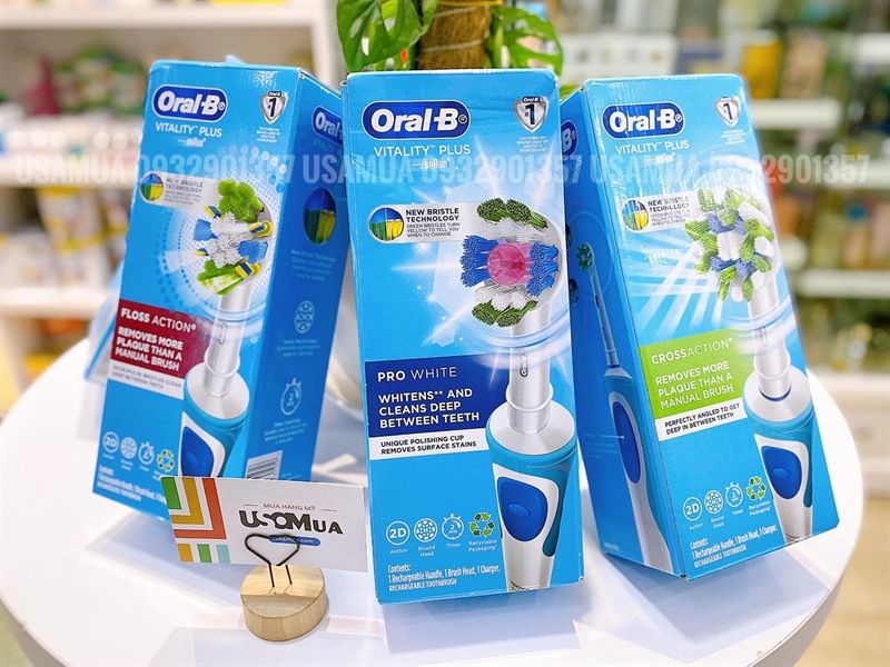 Bàn Chải Điện ORAL-B Vitality Plus Cross Action Remove More Plaque Than A Manual Brush