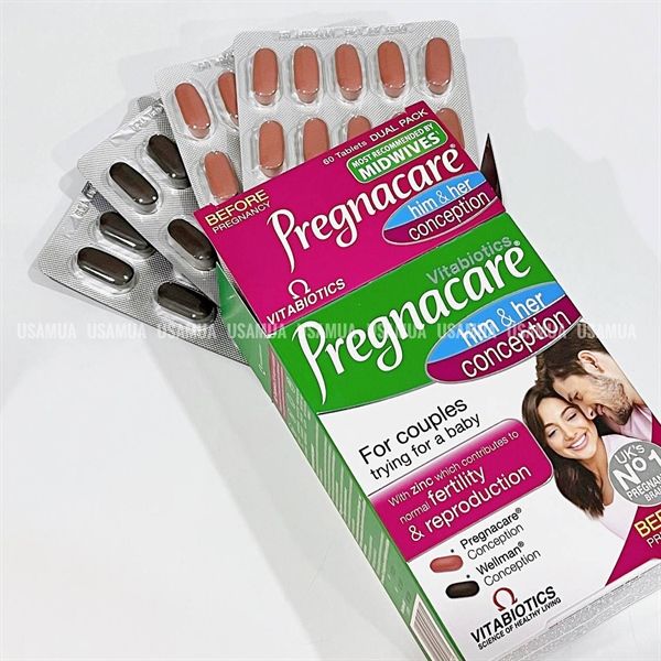 Viên Uống Tăng Khả Năng Thụ Thai VITABIOTIC Pregnacare Him & Her Conception