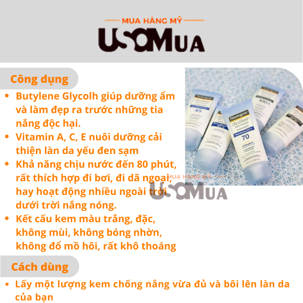 Kem Chống Nắng NEUTROGENA Ultra Sheer Dry-Touch SPF70