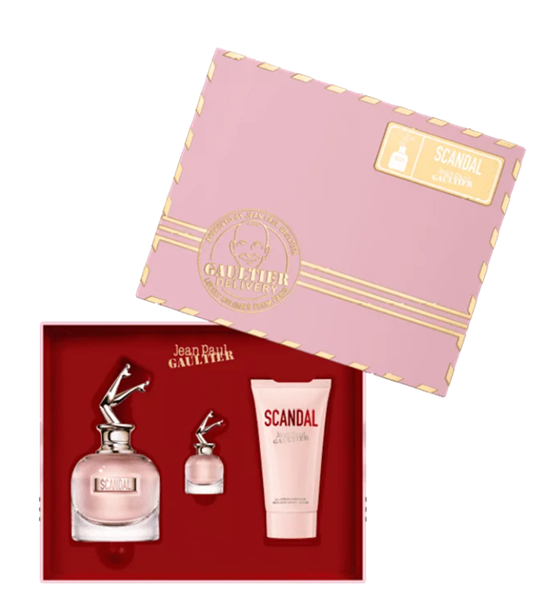 Set Nước Hoa SCANDAL Jean Paul Gaultier 80ml EDP + 6ml EDP + 75ml Body Lotion