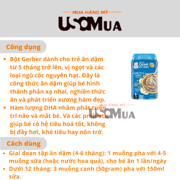 Bột Ăn Dặm GERBER, 227gr