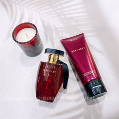Set Nước Hoa VICTORIA'S SECRET Very Sexy, Scented Candle 56g + EDP 50ml + Fine Fragrance Lotion 100ml