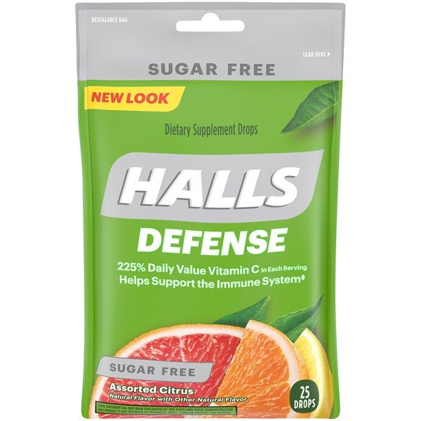 Kẹo HALLS Defense Assorted Citrus Sugar Free