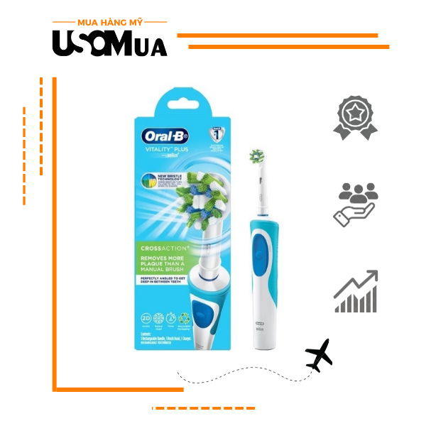 Bàn Chải Điện ORAL-B Vitality Plus Cross Action Remove More Plaque Than A Manual Brush