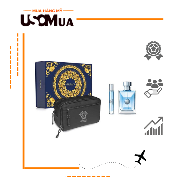 Set Nước Hoa Nam VERSACE Pour Homme EDT 100ml + Travel 10ml