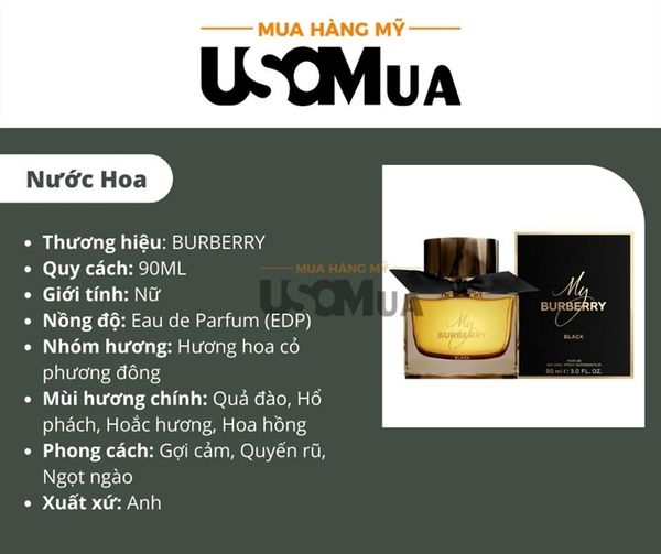 Nước Hoa My BURBERRY Black Parfum, Natural Spray Vaporisateur