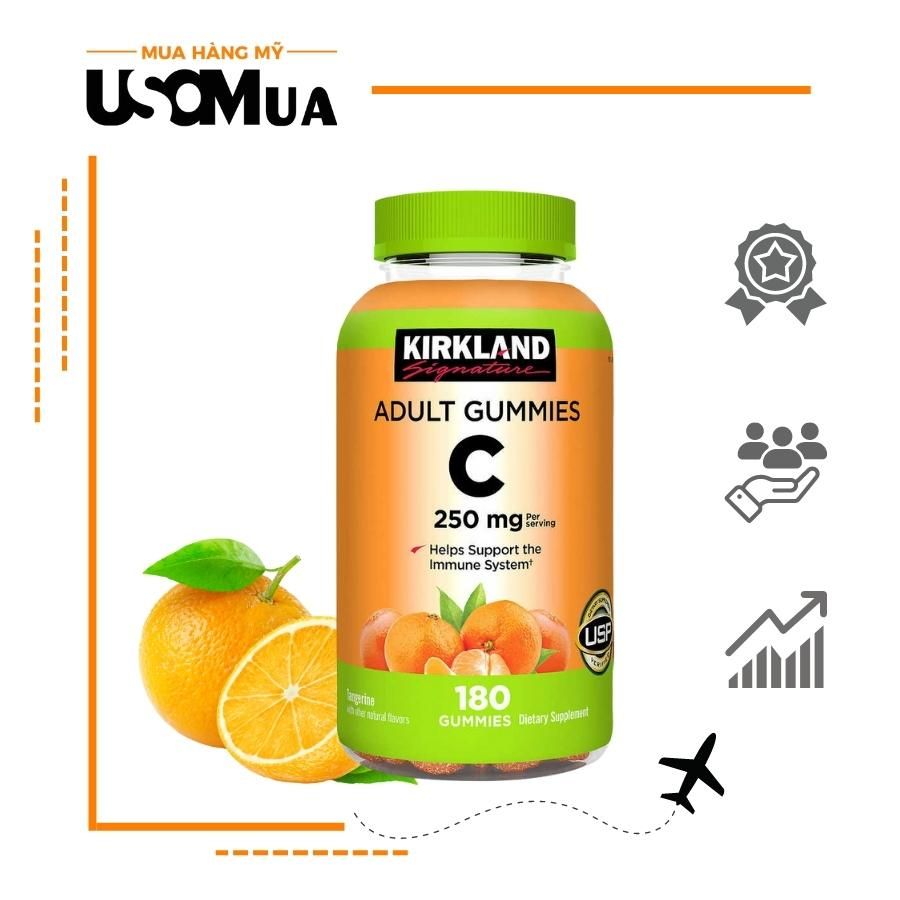 Kẹo Dẻo Bổ Sung Vitamin C KIRKLAND Vitamin C 250mg, 180 Gummies