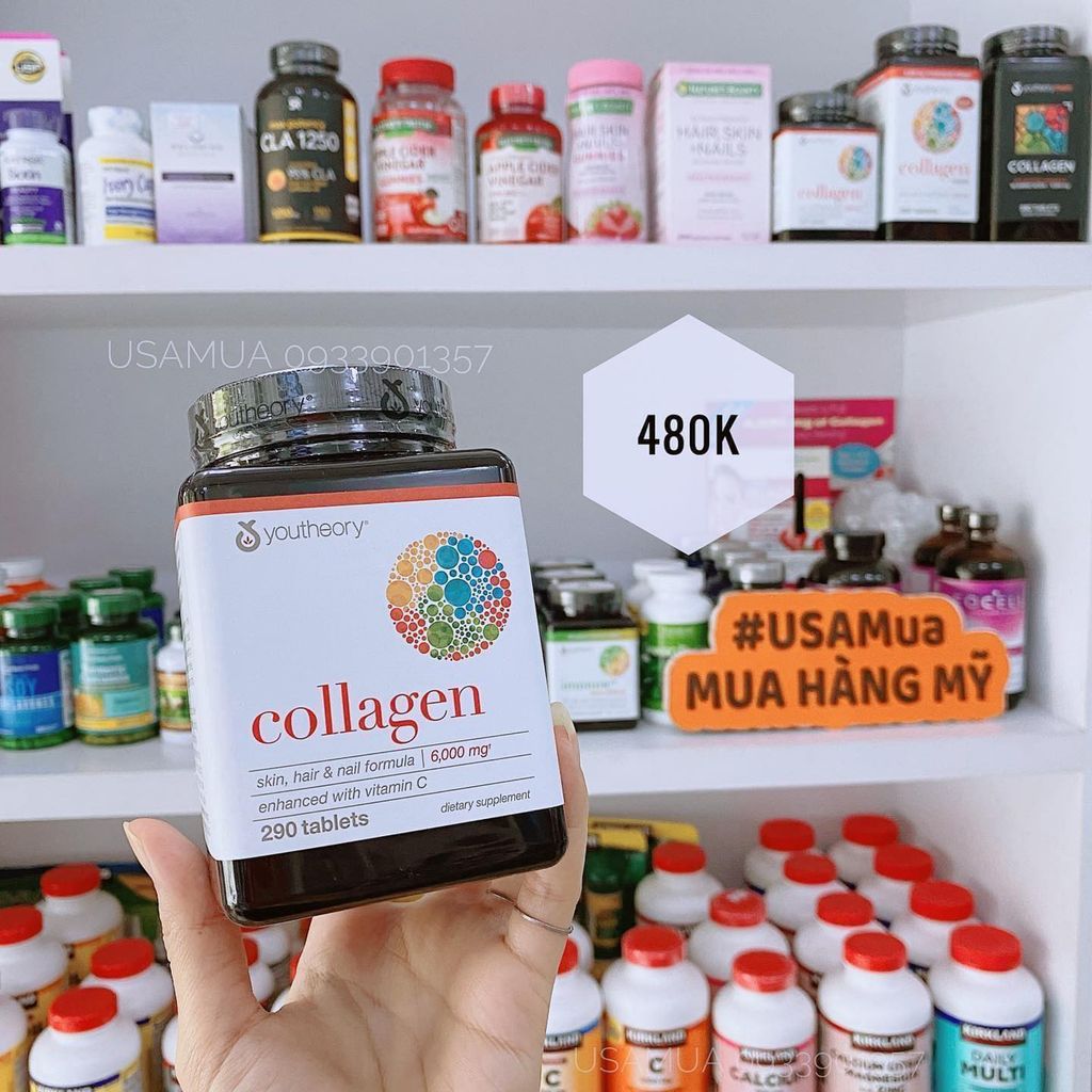 Viên Uống Collagen YOUTHEORY Enhanced Formula Collagen Biotin 6000mg